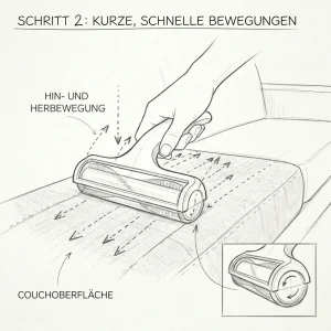 Schritt 2: Bewegen Sie die Walze hin und her über die Oberfläche.